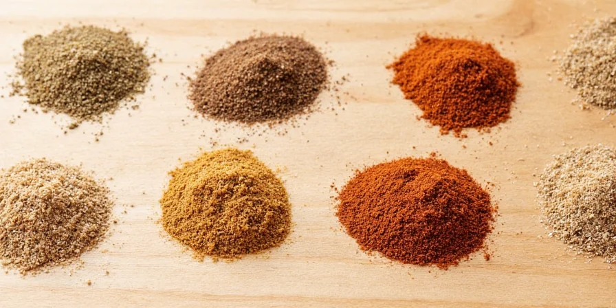 Bottles of homemade maple seasoning on a wooden table