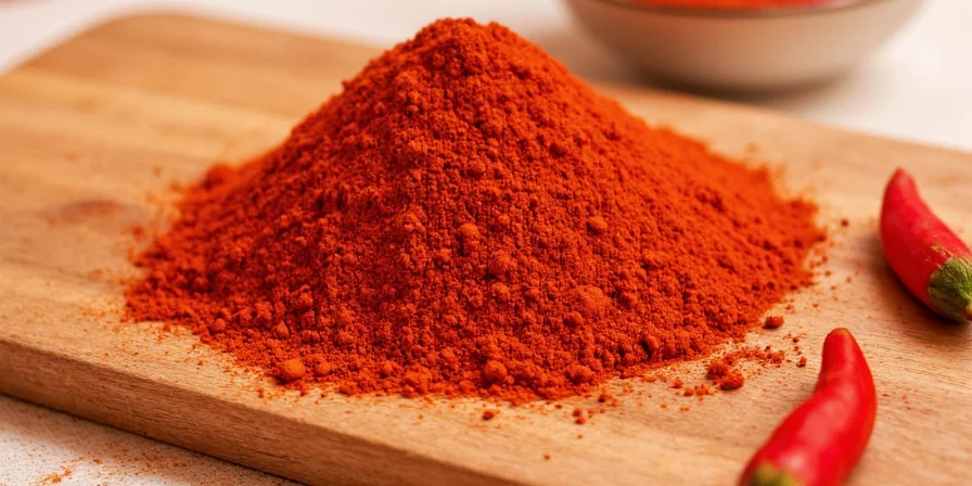 Glass jars of paprika stored in a spice rack with labels.