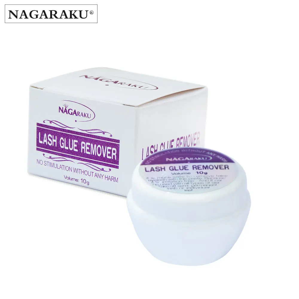 

NAGARAKU 10g Fast and Safe eyelash glue remover Non-irritating 20s cream clean adhesive quickly mild gentle odorless, White