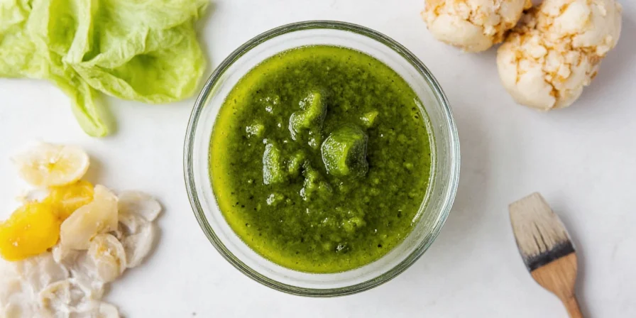 Bowl of fresh green pepper relish