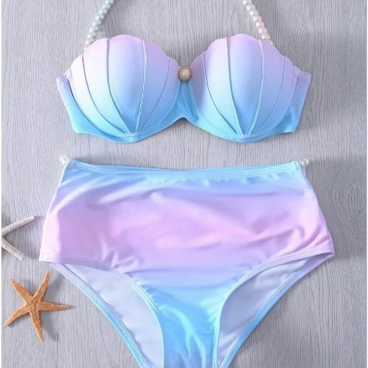 

2021 new swimsuit mermaid swimsuit gradient seashell swimsuit women, Picture showed