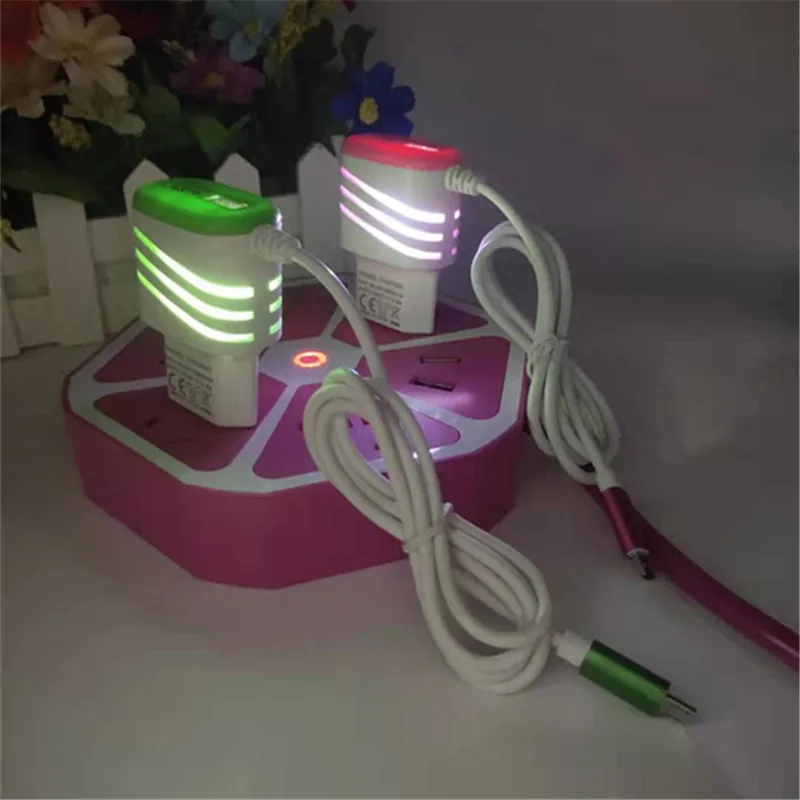 
5v2.1a portable usb charger usb quick charge head cable wall type power adapter 