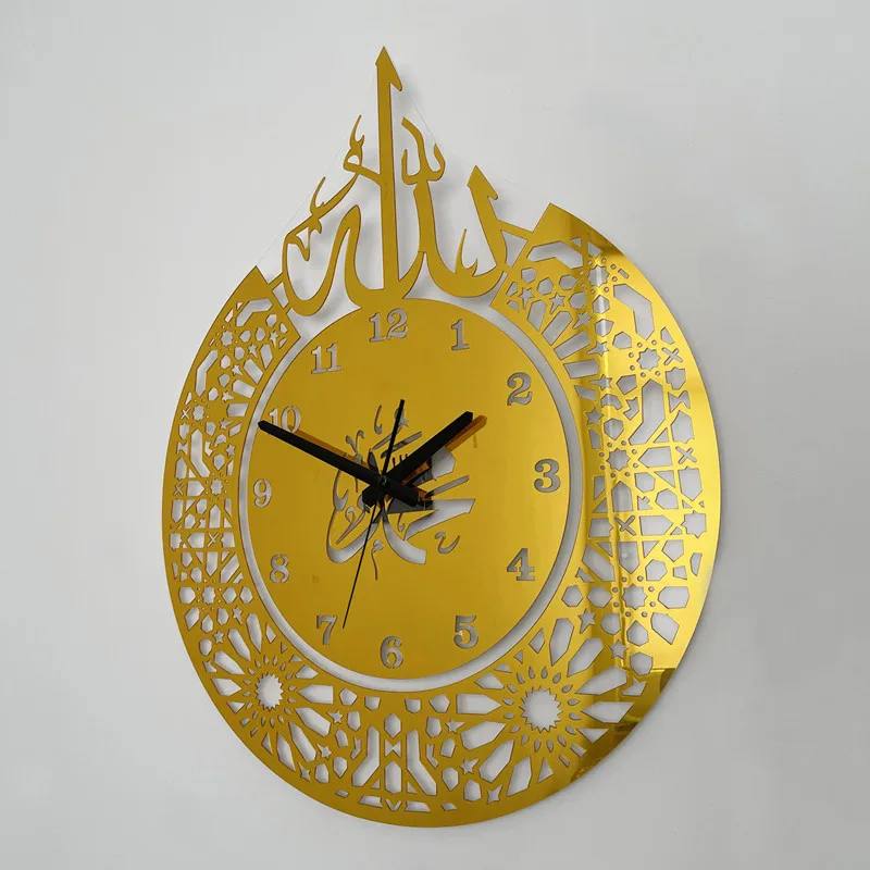 

Hot Sale Islamic Quartz Silent Wall Clock Pendulum Muslim Nursery Decoration Ramadan Clock Moving Clocks Atomic Flex Tail Eyes