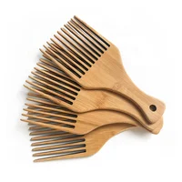 

Factory Price Private Label Hair Straightener Natural Afro Pick Bamboo Comb