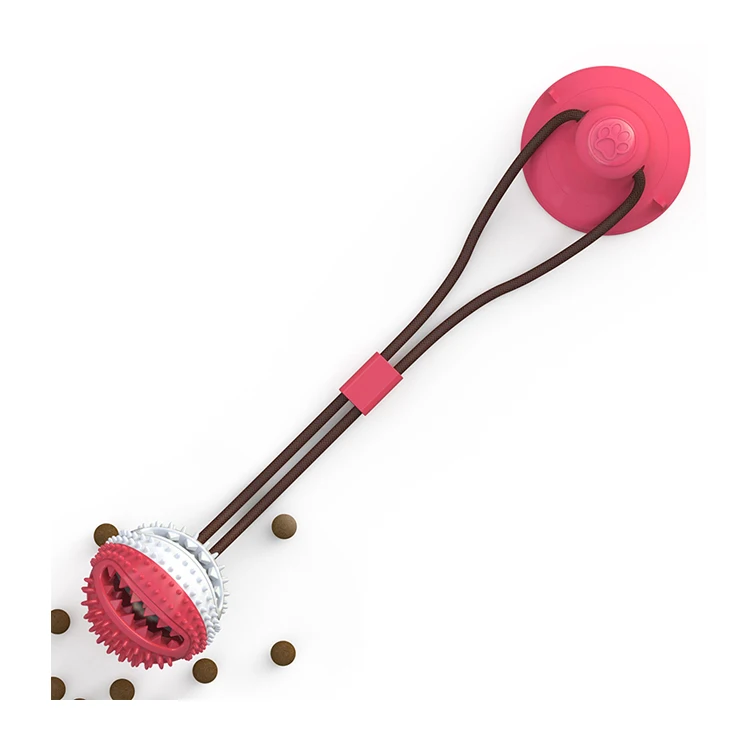 Chinese pet dog interactive rope toys suppliers suction cup dog chew toy ball