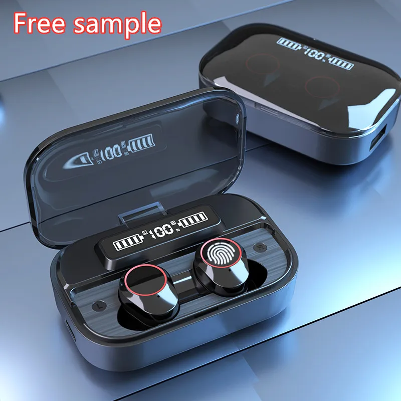 

Free Sample IPX7 Waterproof Headphones Wireless 6D Stereo Sound TWS Earbuds with 2000mAh Charging Case