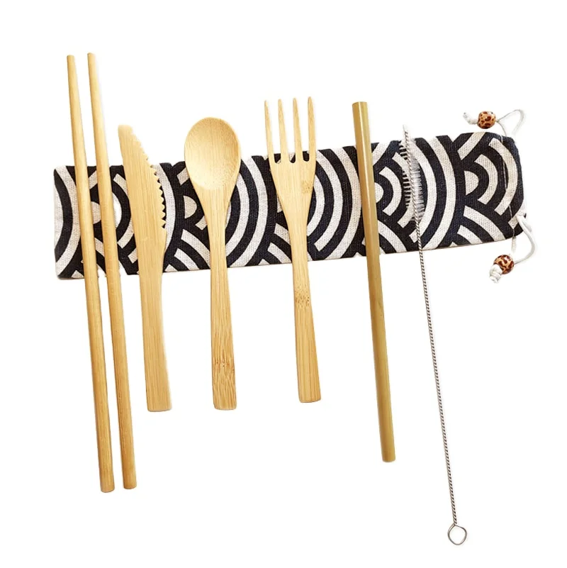 

wholesale kitchen utensils hot selling bamboo spoon fork set tableware cutlery set, Natural color