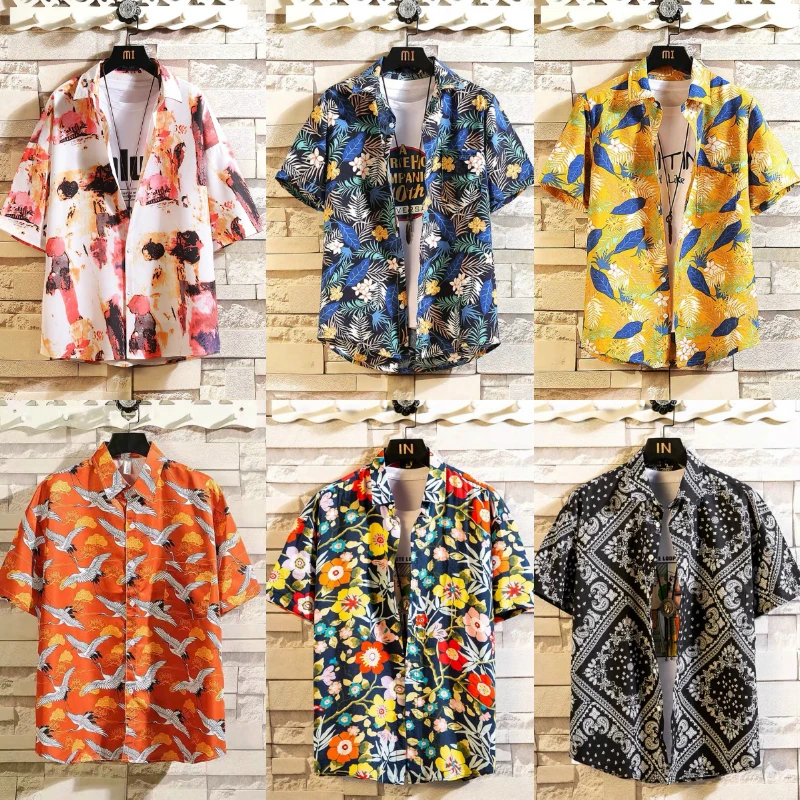 

Summer 2021 new men's shirt high-quality solid color men's short-sleeved shirt