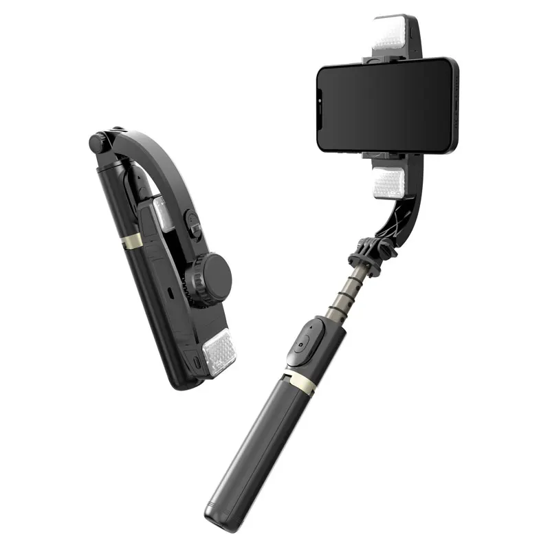 

CYKE New Q08d Selfie Gimbal Stabilizer Tripod Selfie Stick Single-axis Stabilizer Handheld Anti-shake With Fill Light, Black