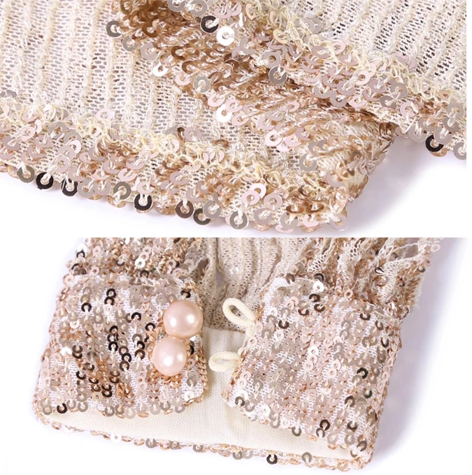 Sequin V-neck Sexy Tassel Slim Dress Party