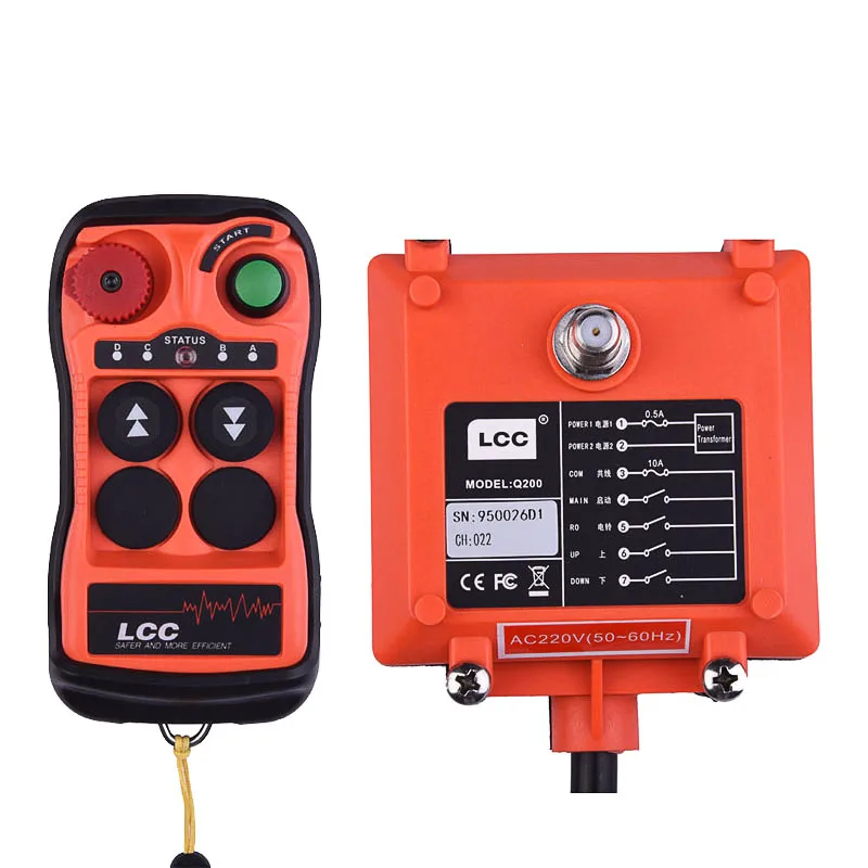 

Q200 Concrete pump truck radio remote controller transmitter receiver crane remote control, Orange and black