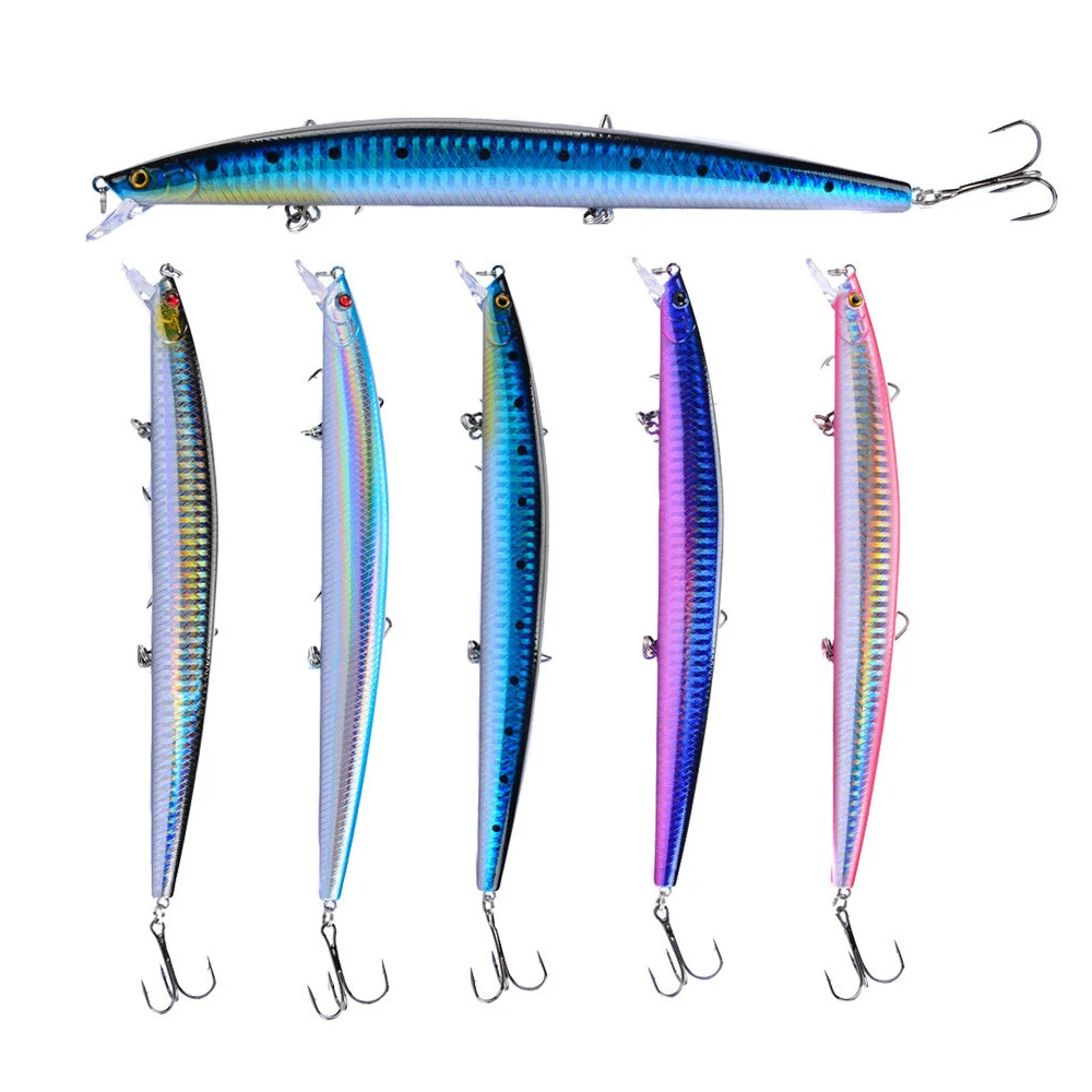 

WEIHE Minnow Fishing Lure 18cm 24g Hard Wobblers Crankbait 3D Eyes Bait Artificial Trout Pike Carp Fishing, 5 colors