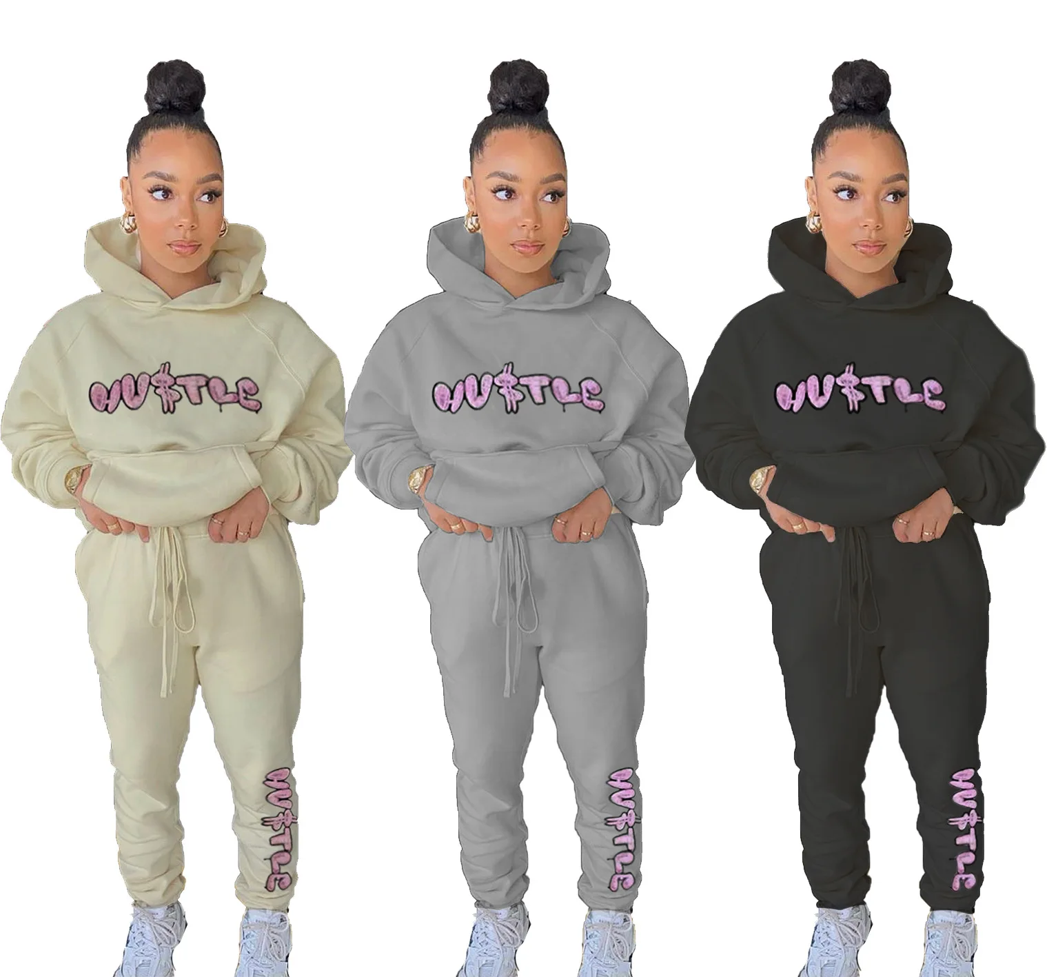 

FD4953 Sexy printing jogging suits wholesale women winter clothing sets two pieces hoodies sweatshirts sports jogger suits, Black, brown, navy, beige, ginger, green, red, wine red
