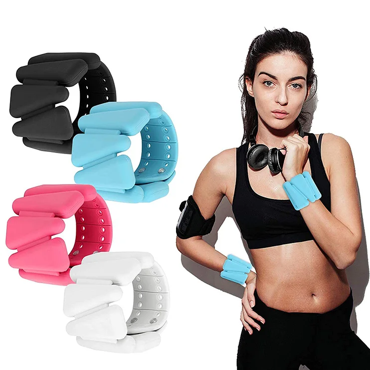 

900g Adjustable Size Wrist Ankle Weights Bangles Bearing Bracelet Leggings Training Fitness Sandbag, Black pink green