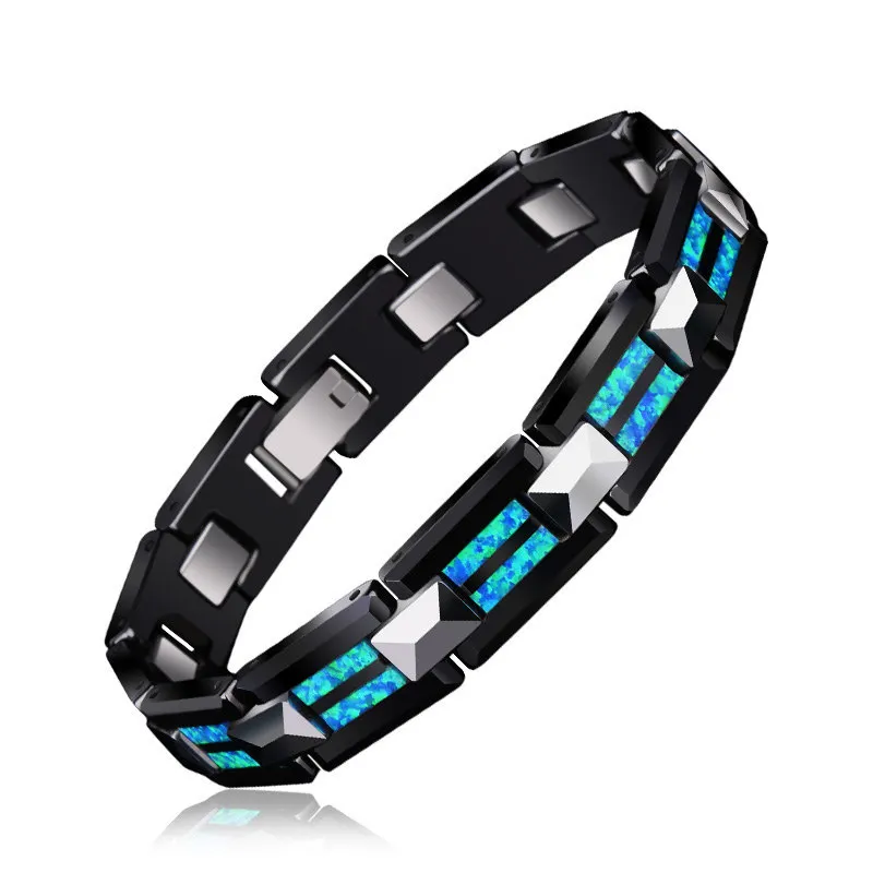 

Fashion Stainless Steel Bracelets For Women Magnetic Tungsten Charm Opal Armband Bracelet Men Custom Jewelry