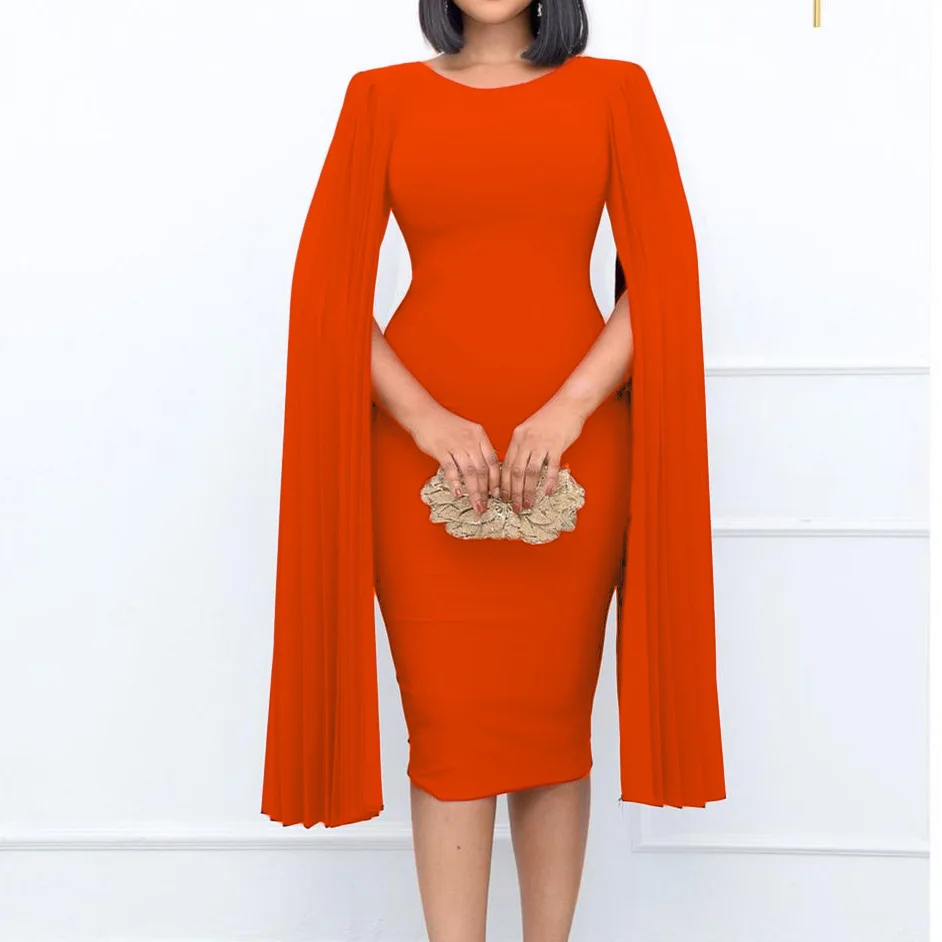 

Plus Size Red Women's Ruched Cloak Pleated Split Long Sleeve tight short Bodycon Slim Fit Elegant Evening Dress prom dress, Custom