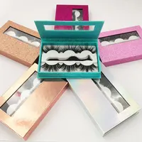 

Custom 3pairs or 5 pairs private label false eyelashes book 3d natural false eyelashes wholesale eyelash packaging box