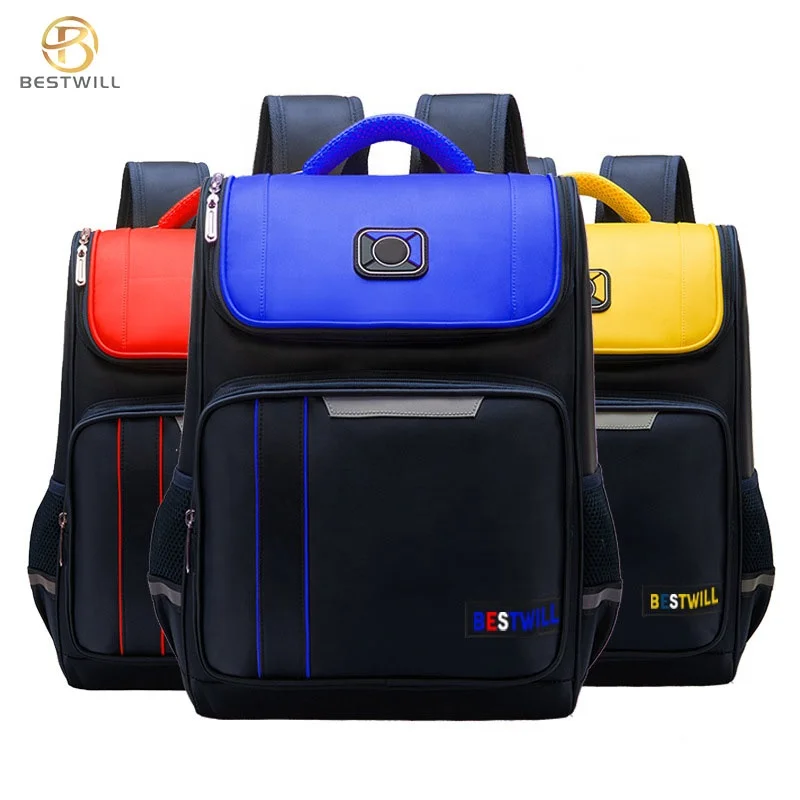 

BESTWILL 2021 Popular Kid Bags Back Pack Wholesale Custom Mochilas Back to School Children Backpack School Bags, Dark blue, light blue, black, rose red