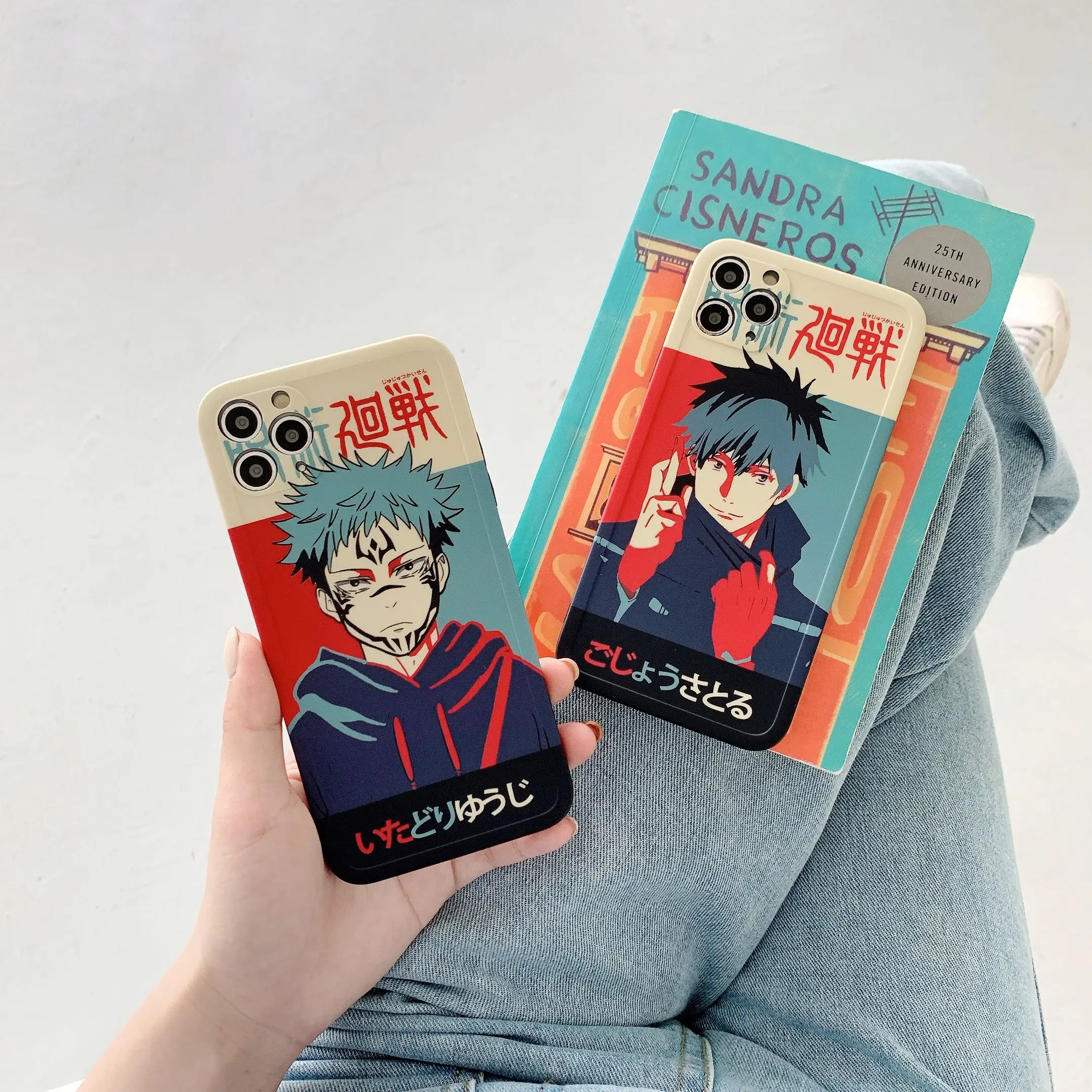 

For iPhone 12 Pro Max XR Xs Max 7 8 Plus Jujutsu Kaisen Cartoon Designs Anime Figures Soft IMD Phone Cover Case