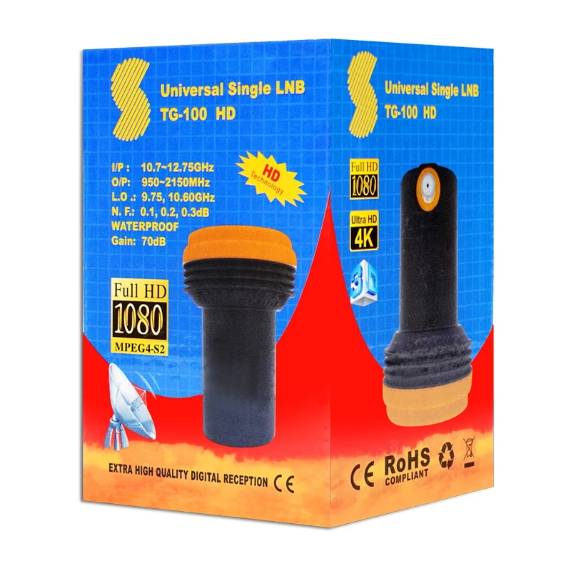 

STRONG TG-100HD latest designs universal single lnb c band ku band lnb support customized, Black/white
