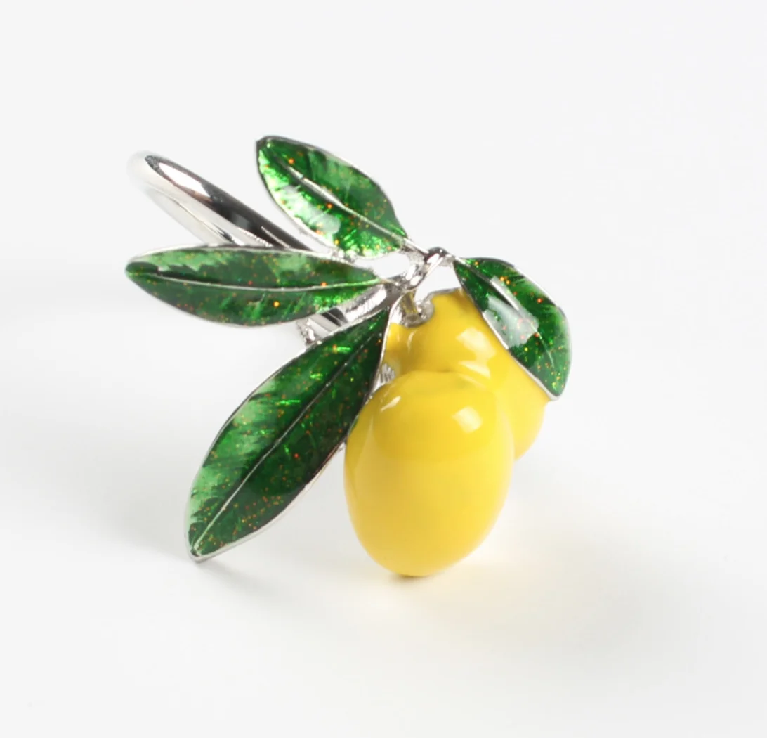 

New style table decoration lemon napkin buckle cherry napkin ring, Picture shows