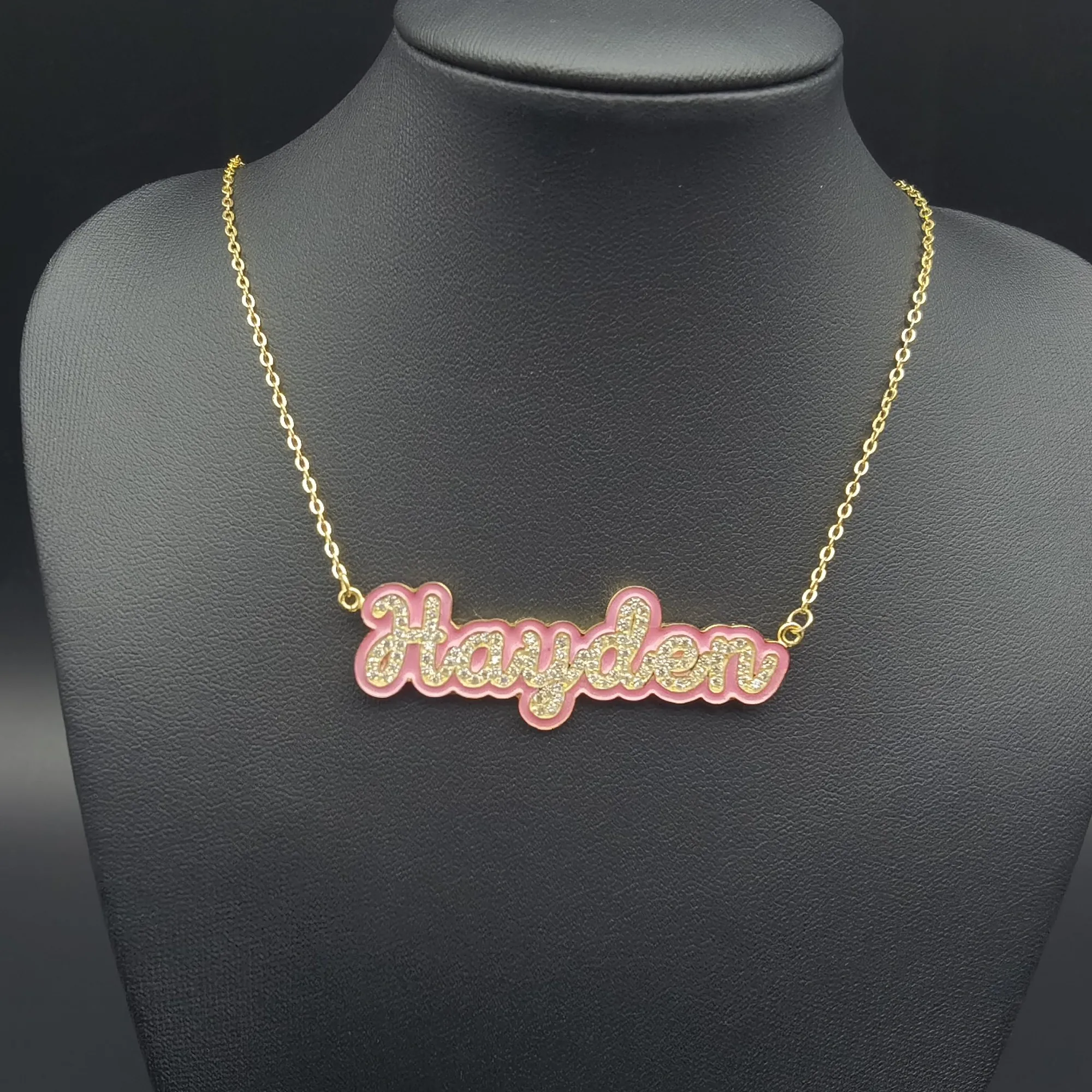 

Shangjie OEM collier 925 Sterling silver tarnish free name plate necklaces custom jewelry colorful enamel 925 necklace