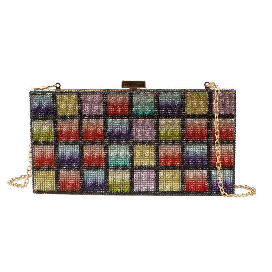 

In Stock Wholesale Women Casual One-shoulder Small Bag Fashion African Square Ladies Wedding Handbags for Women