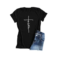 

Eaglestar Hot sale Faith O-Neck Short Sleeve T-Shirt Women Funny Graphic tshirt Casual tees tops Feminist