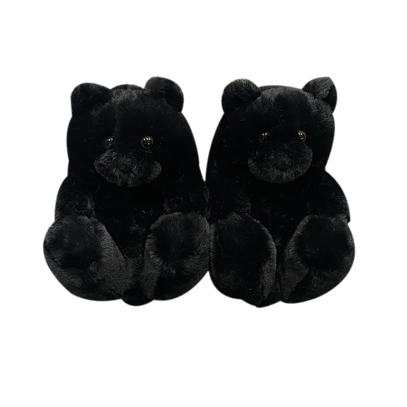 

Design Cute Casual Winter Warm Teddy Bear Slippers Cotton Home Plush All-inclusive Kid Cartoon Bear Slippers