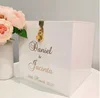 Squqre Acrylic Wishing Well Box Acrylic Charity Coin Donation Box With Lock for wedding in invitation case