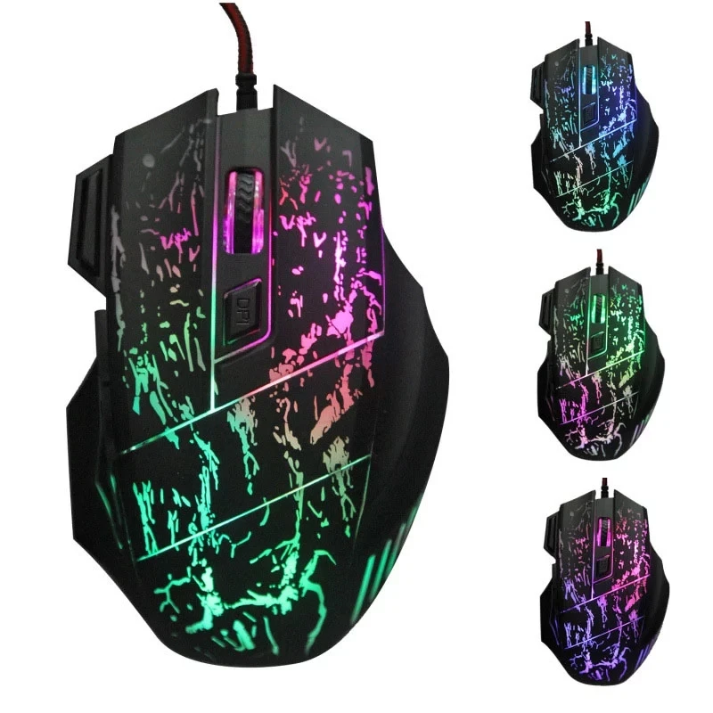 

7 Button USB Computer Mice Colorful Breathing Light Optical backlit Wired Gaming Mouse