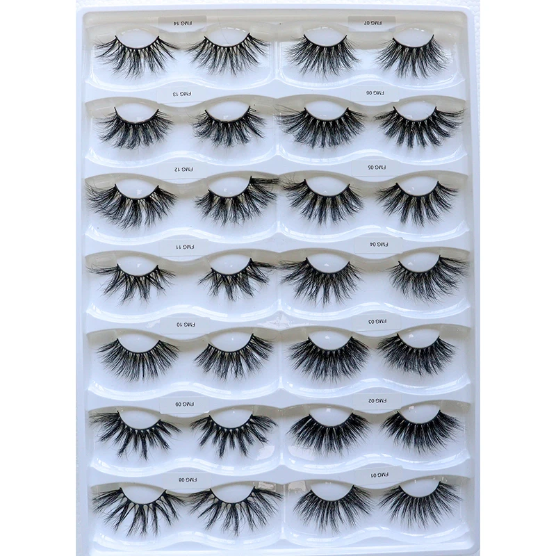 

Wholesale High Quality Natural Black 25Mm Eyelashes Bulk Custom Package Fluffy 3D 25Mm Full Strip Faux Mink Eyelash