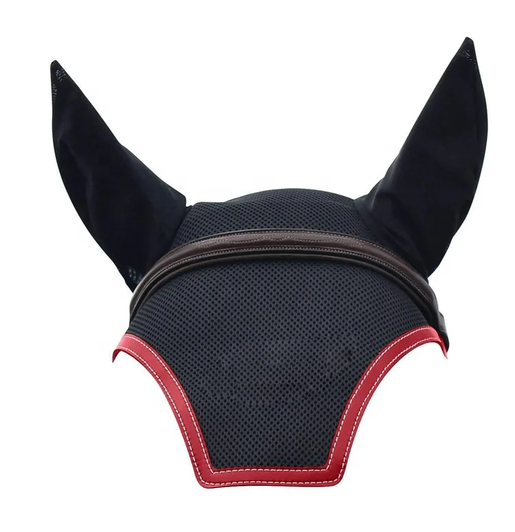 

Custom Design Riding Horse Fly Mask Kanpur Fly Mask Mesh Horse Fly veil, Black