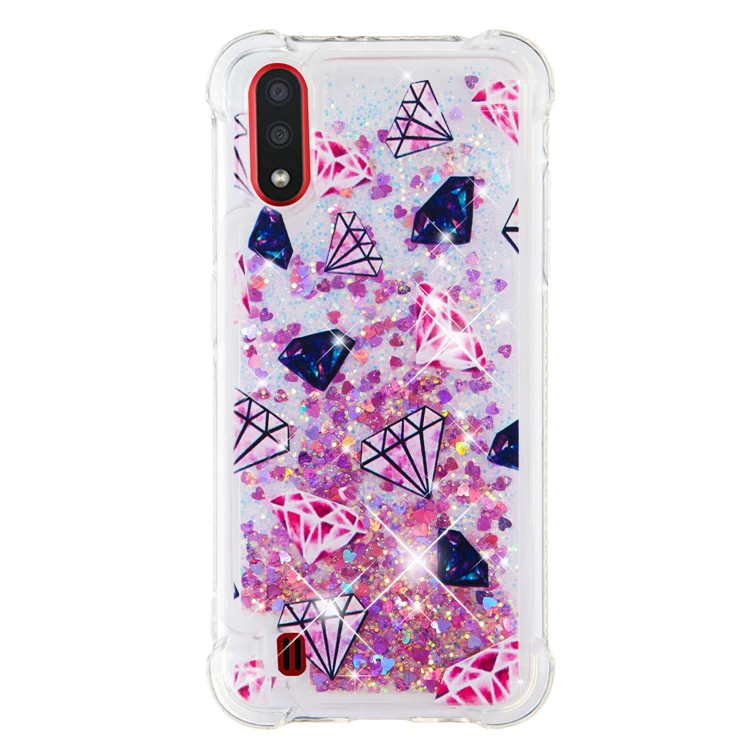 

Diamond Glitter Liquid Quicksand TPU Phone Case Cover for Samsung Galaxy A01, Multi colors for samsung galaxy a01