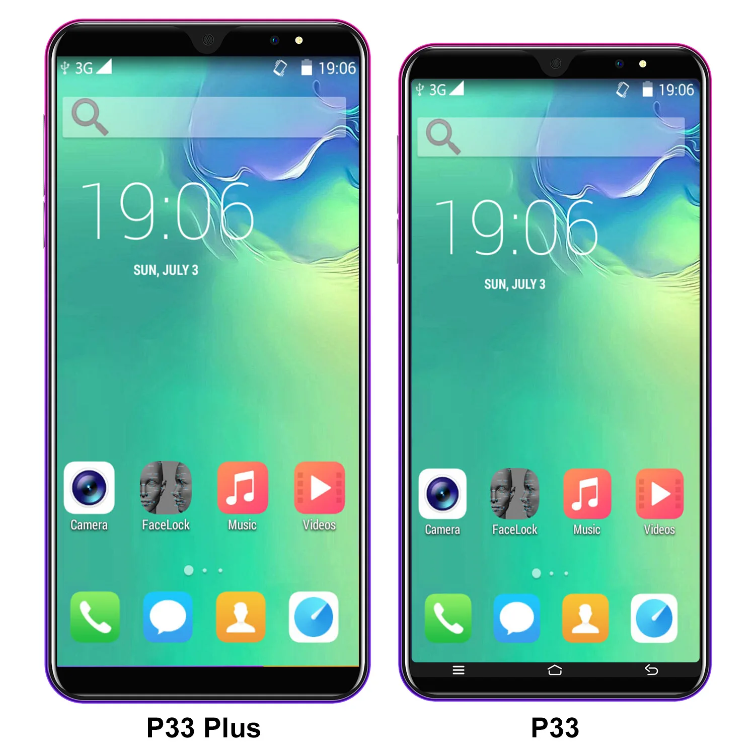 

2021 Hot selling Cheapest smartphone P33 Pro 5.8inch Android 4 + 64gb 4800mAh wholesale in stock