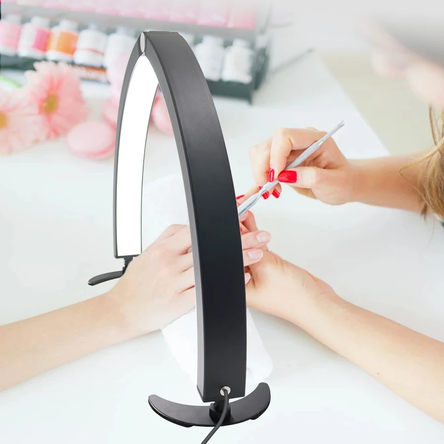 

New 30inch Nail Lamp Manicure LED Table Half Moon Light Lamp For Lashes Ring Light For Tattoo Artists Eyelash Beauty Eyebrow