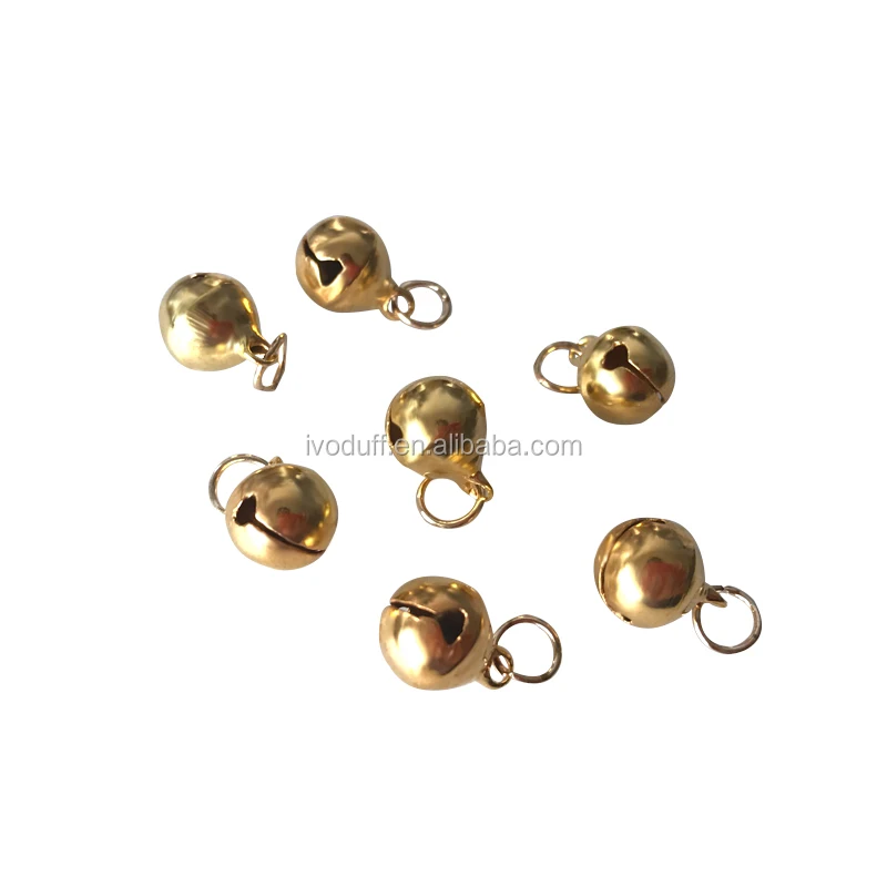 Ivoduff Supply Diy Mini Brass Jingle Bell 10mm With Ring,Metal Bell