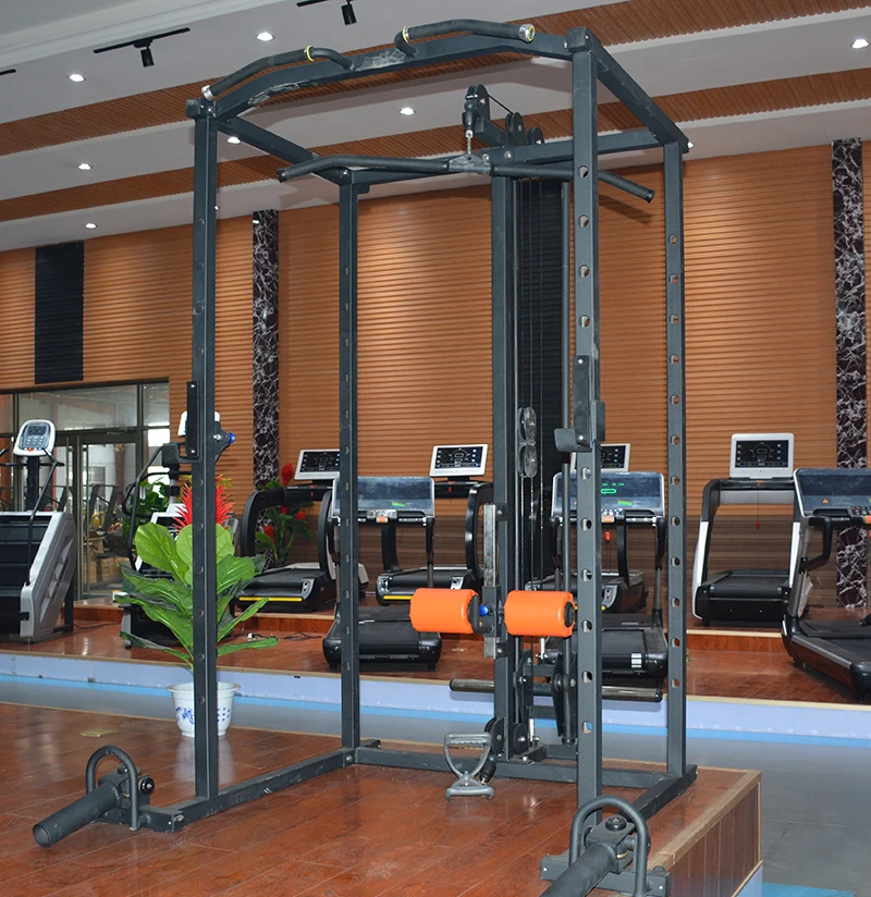 

Commercial gym equipment land fitness Squat Rack Integrated Trainer Multi functional Gym Equipment Power Cage Cross fit Rack, Optional