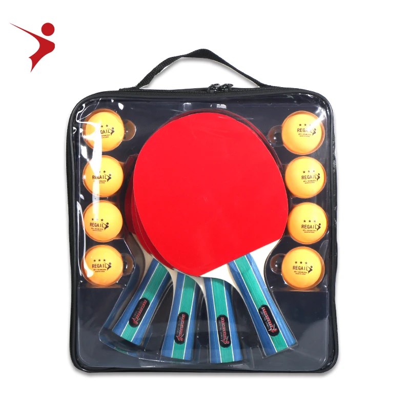 

Regail LDJ200 professional table tennis racket set case customized logo manufacturer directly made 4 Player table tennis racket