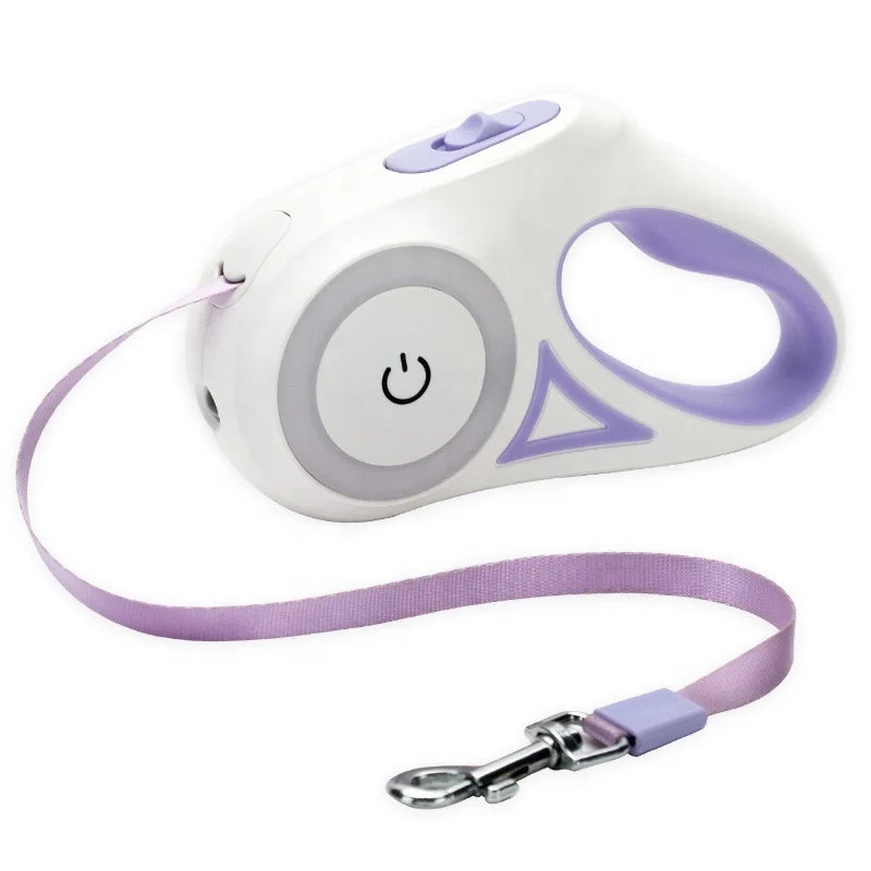 

Nice Round Retractable Leash With Light Dog Leash Retractable Cord For Pet, Purple, orange, green