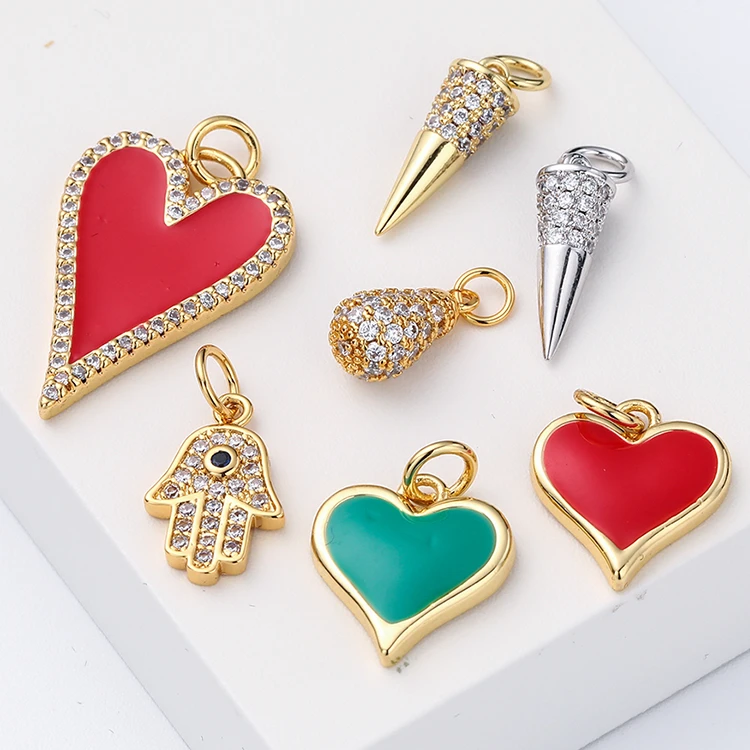 

Hot Sale Gold Plated Charms Heart Lightning Sun Shape Pendant Jewellery Accessories Diy Jewelry Making