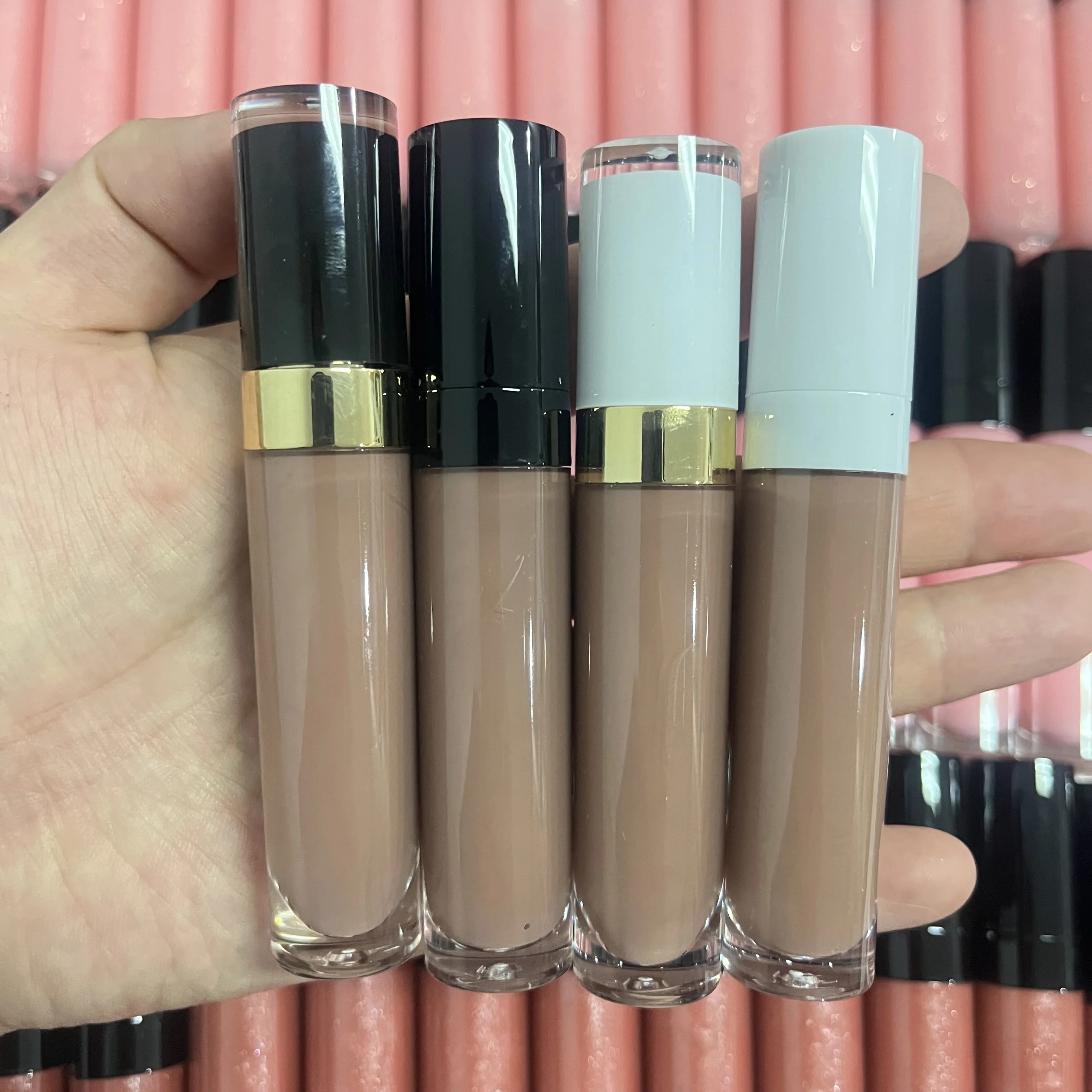 

Private label 8ml lip gloss custom tube packaging vegan nude lip gloss