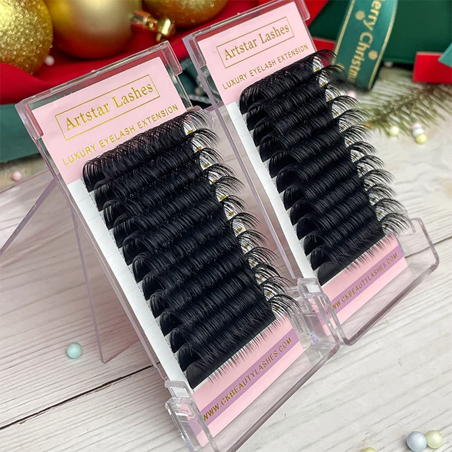 Fluffy Velvet Matte Black Eyelash Extension Private logo 0.03 0.05 0.07mm Lash Extension Trays Individual Eyelash Extensions