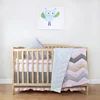 Pink Stripe Patchwork 6 Pieces Baby Bedding Set