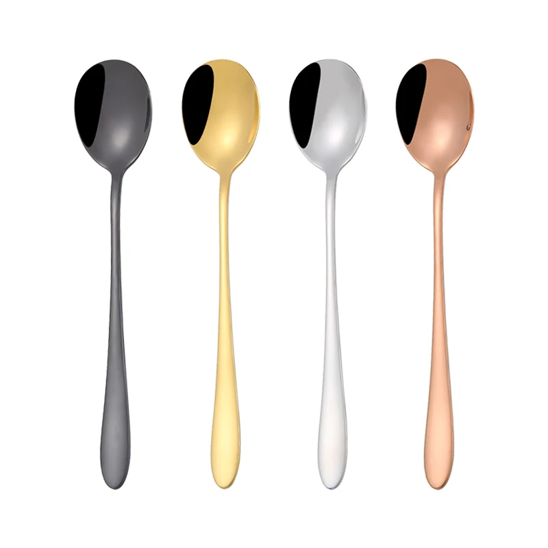 

304 eco cutlery gold plated korean soup spoon stainless steel, Silver/gold/rose gold/black