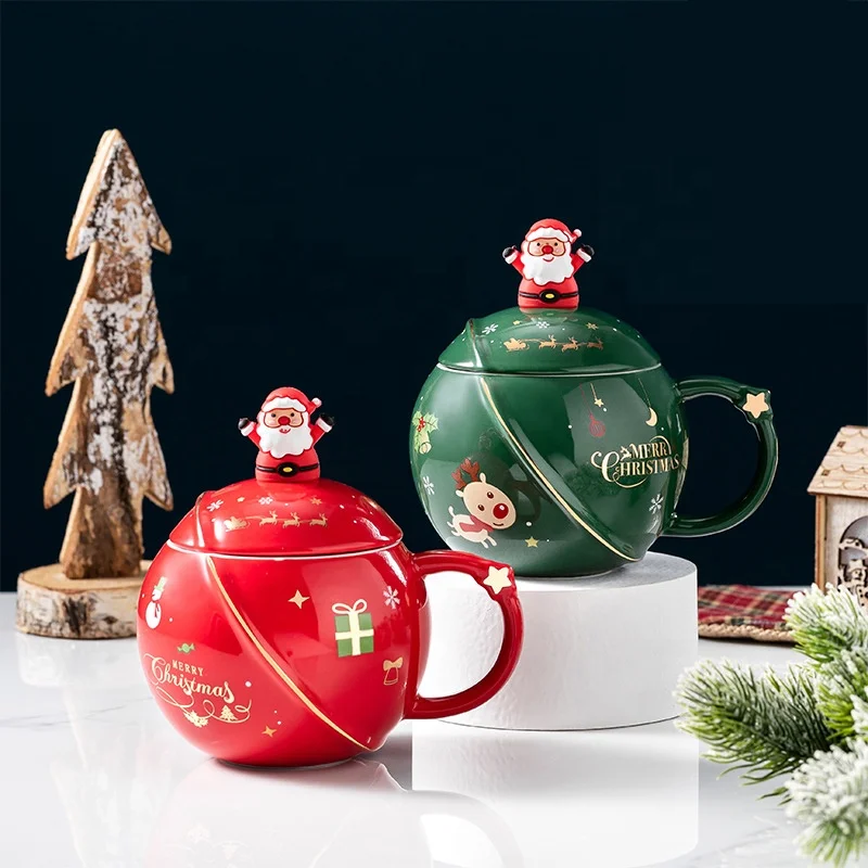 

Water Cup Cartoon Christmas Astronaut Planet Coffee Mugs 400ml Creative Cup with Spoon and Lid for Home and Housewarming Gift