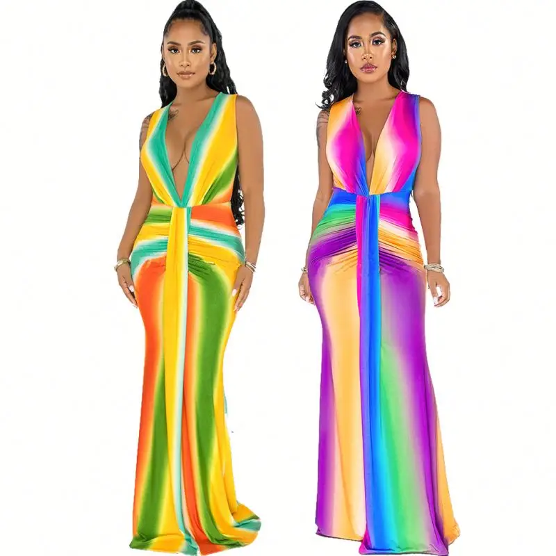 

wholesale v-neck modest dress maxi print casual dress women party dress long