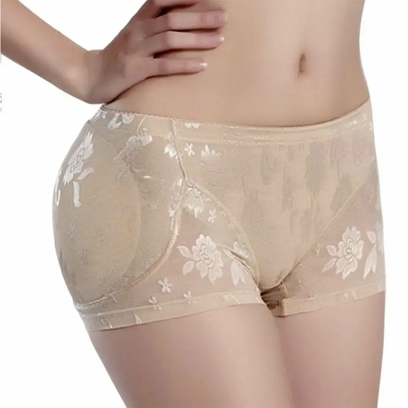 

Asian size Women Lace Seamless Breathable Butt Lift Buttocks Padded Panties