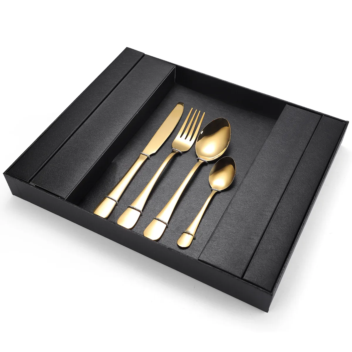 

24 Piece Gold Stainless Steel Cutlery Set Dinnerware Fork And Spoon Flatware Set