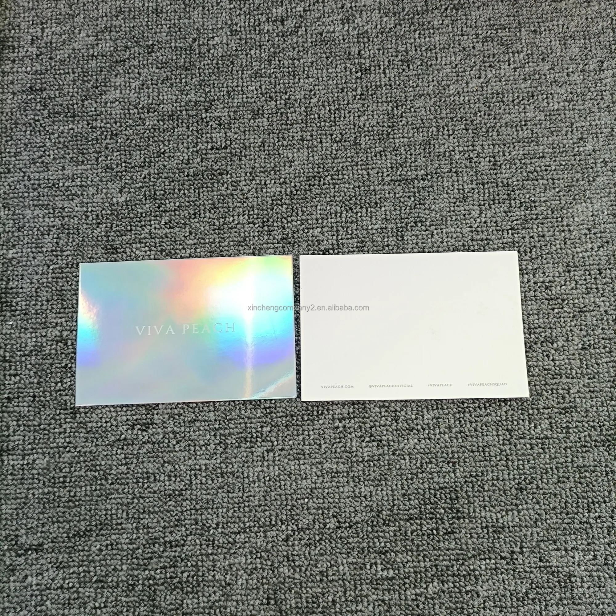 

Customized Holographic Design Laser Paper Printing Business Thank You Greeting Rainbow Card With Logo